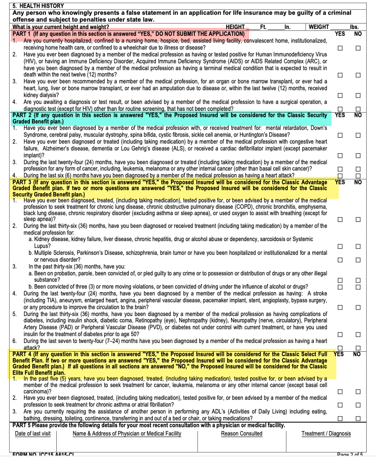 columbian mutual life insurance knockout questions