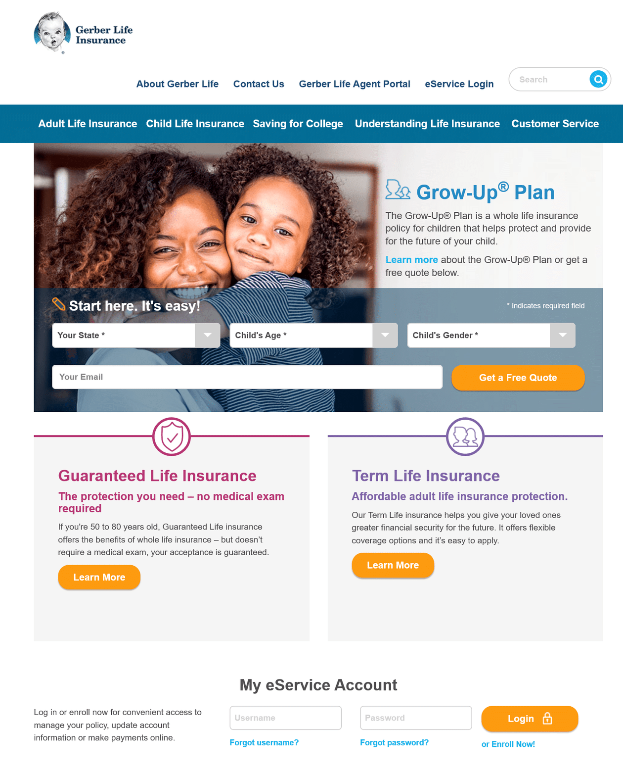 Gerber Life Homepage